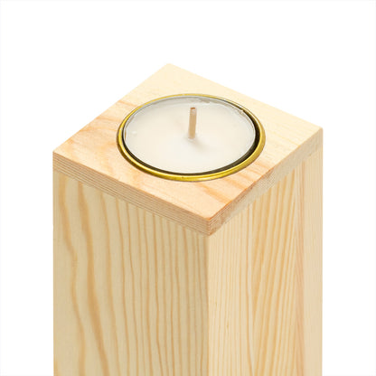 Portavela de madera (No incluye velas)/11.5x6x6cm/ Adecuado para regalos y decoración del hogar