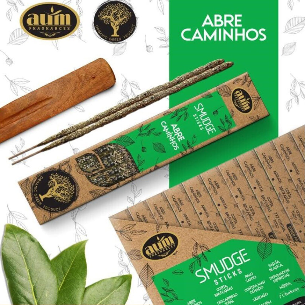 Incienso Orgánico AUM Fragrances 25gr - Abre Caminos / Hecho a Mano en India con Ingredientes Naturales / Sin Productos tóxicos