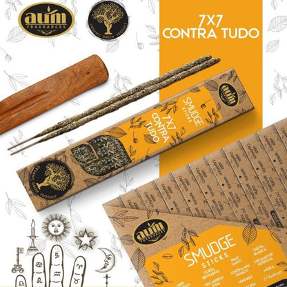 AUM Fragrances Organic Incense 25gr - 7x7 Against Everything / Handmade in India with Natural Ingredients / No Toxic Products