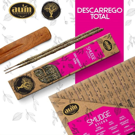 Incienso Orgánico AUM Fragrances 25gr - Descarga Total / Hecho a Mano en India con Ingredientes Naturales / Sin Productos tóxicos