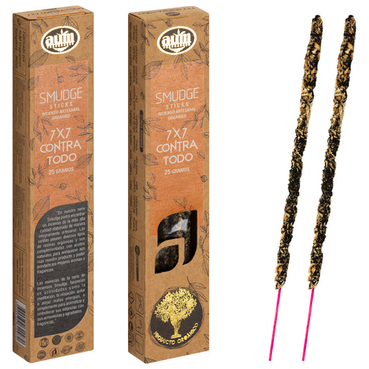 AUM Fragrances Organic Incense 25gr - 7x7 Against Everything / Handmade in India with Natural Ingredients / No Toxic Products