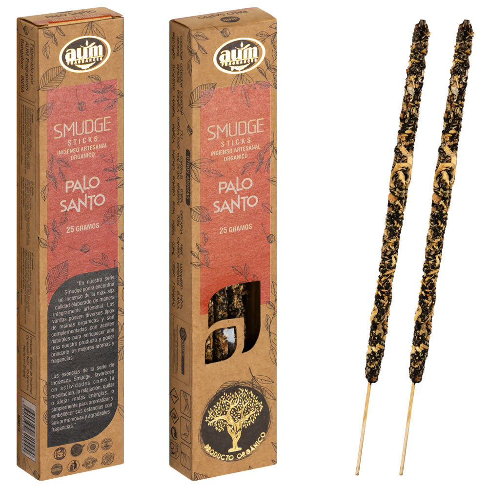 AUM Fragrances Organic Incense 25gr - Palo Santo / Handmade in India with Natural Ingredients / No Toxic Products