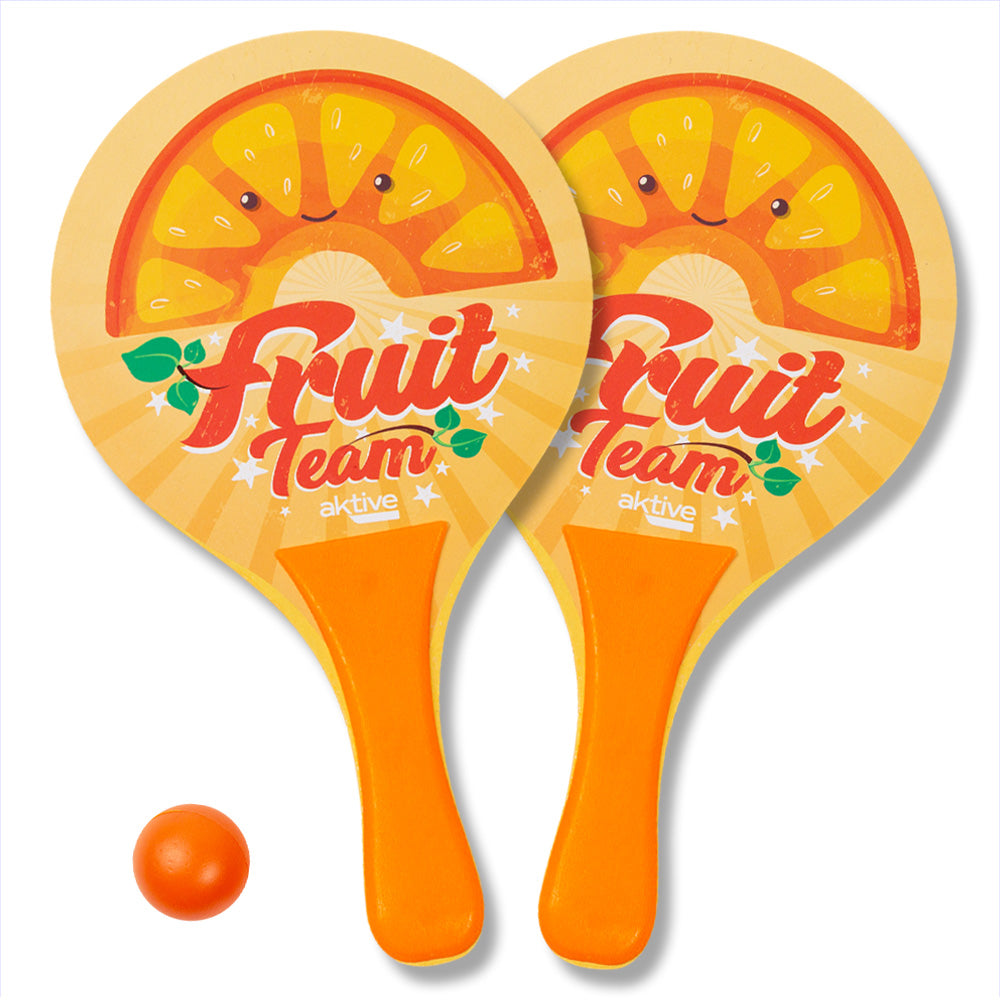 Palas de playa madera con pelota Juego de 2 / Fruit team-Naranja