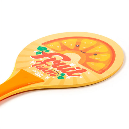 Wooden beach paddles with ball Set of 2 / Fruit team-Orange