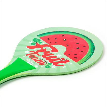 Wooden beach paddles with ball Set of 2 / Fruit team-Watermelon