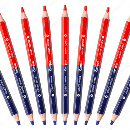 Campus Bicolor jumbo/Crayon hexagonal/bleu et rouge/Mine 5 mm