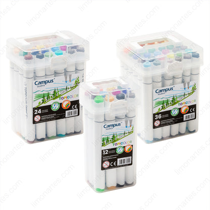 Campus Topicolor/Fine and thick double tip markers 1-6 mm/Colors 12,24,36 available