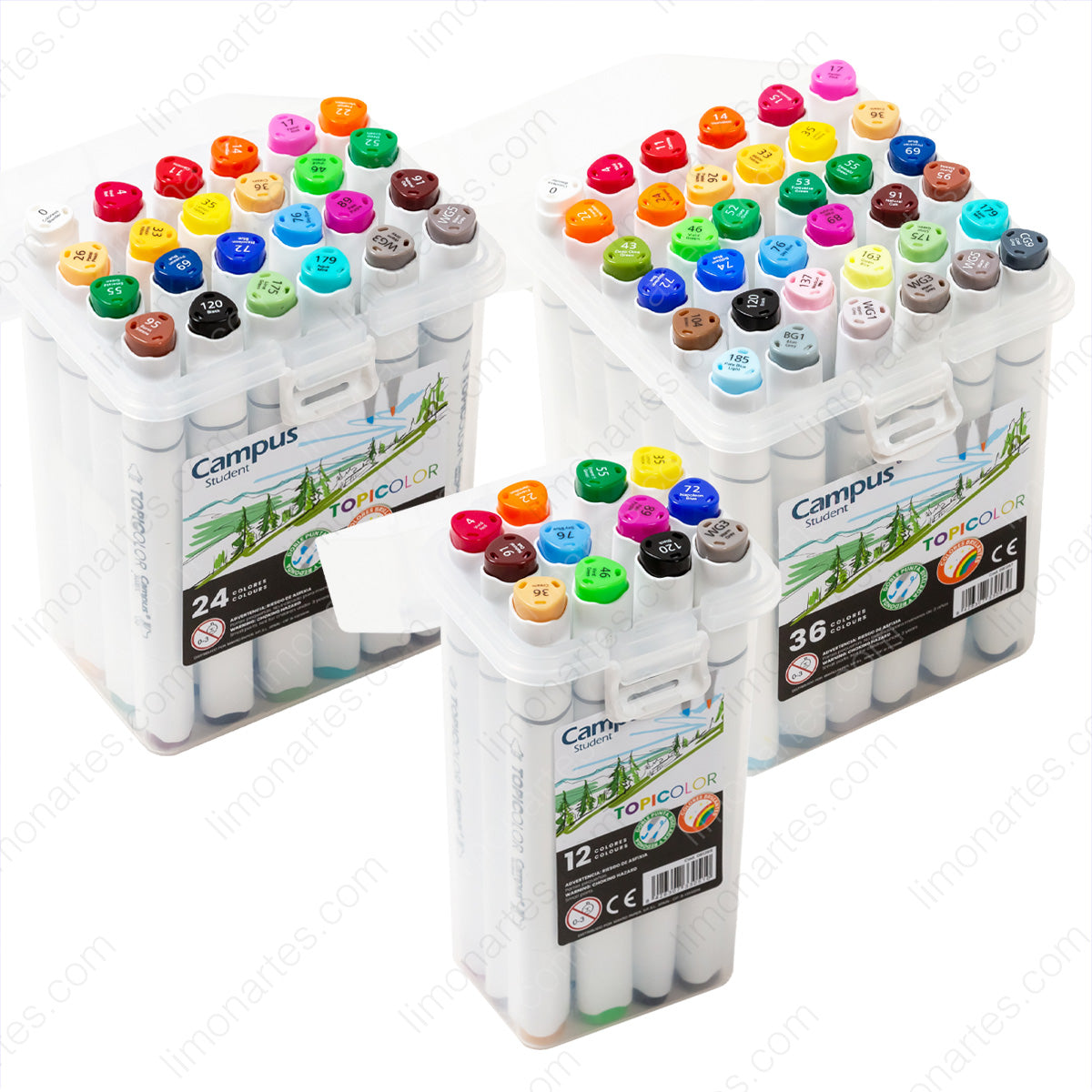 Campus Topicolor/Fine and thick double tip markers 1-6 mm/Colors 12,24,36 available