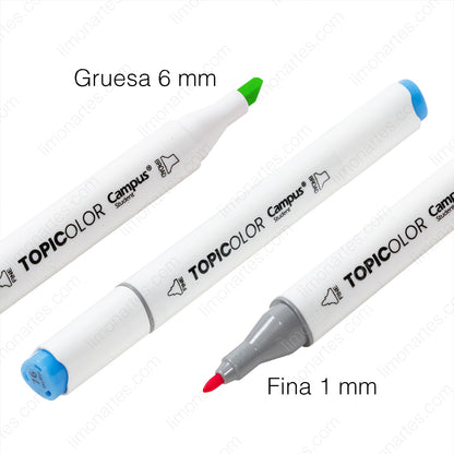 Campus Topicolor/Fine and thick double tip markers 1-6 mm/Colors 12,24,36 available