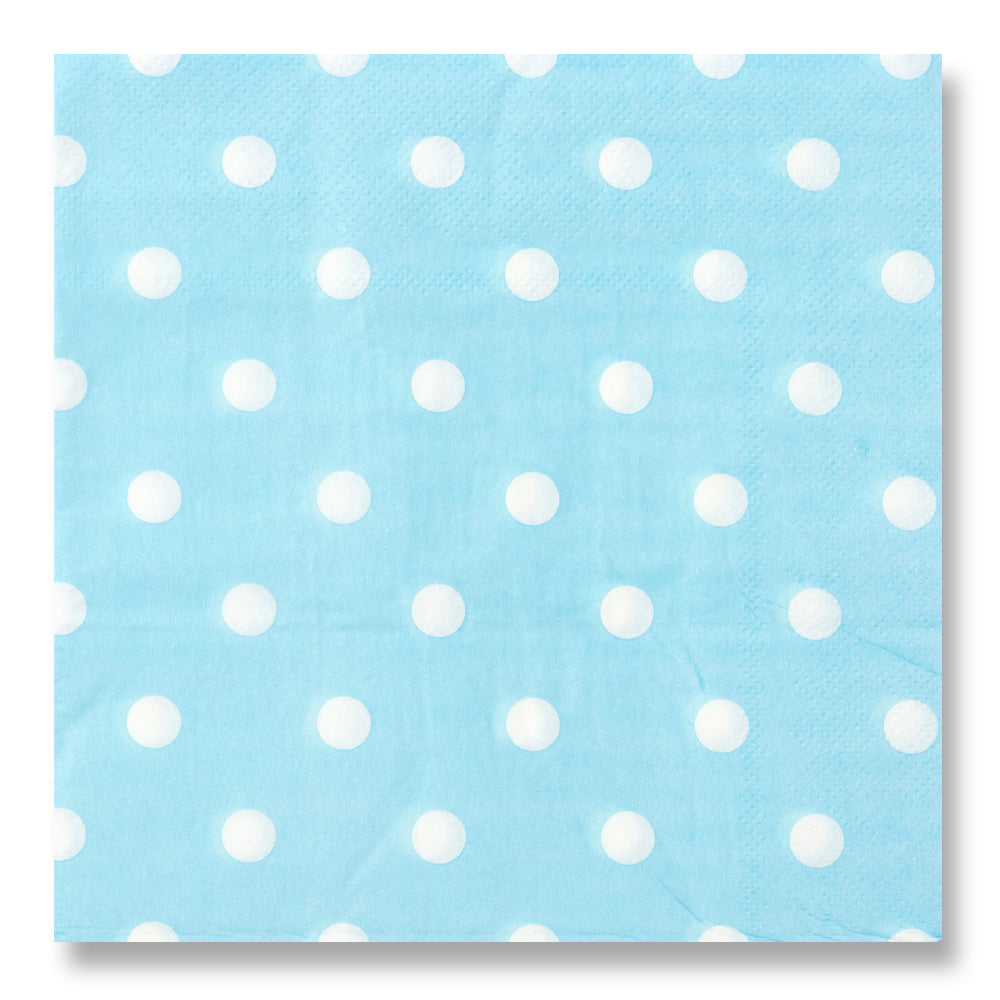 Set of 12 light blue party napkins/ 3 designs available