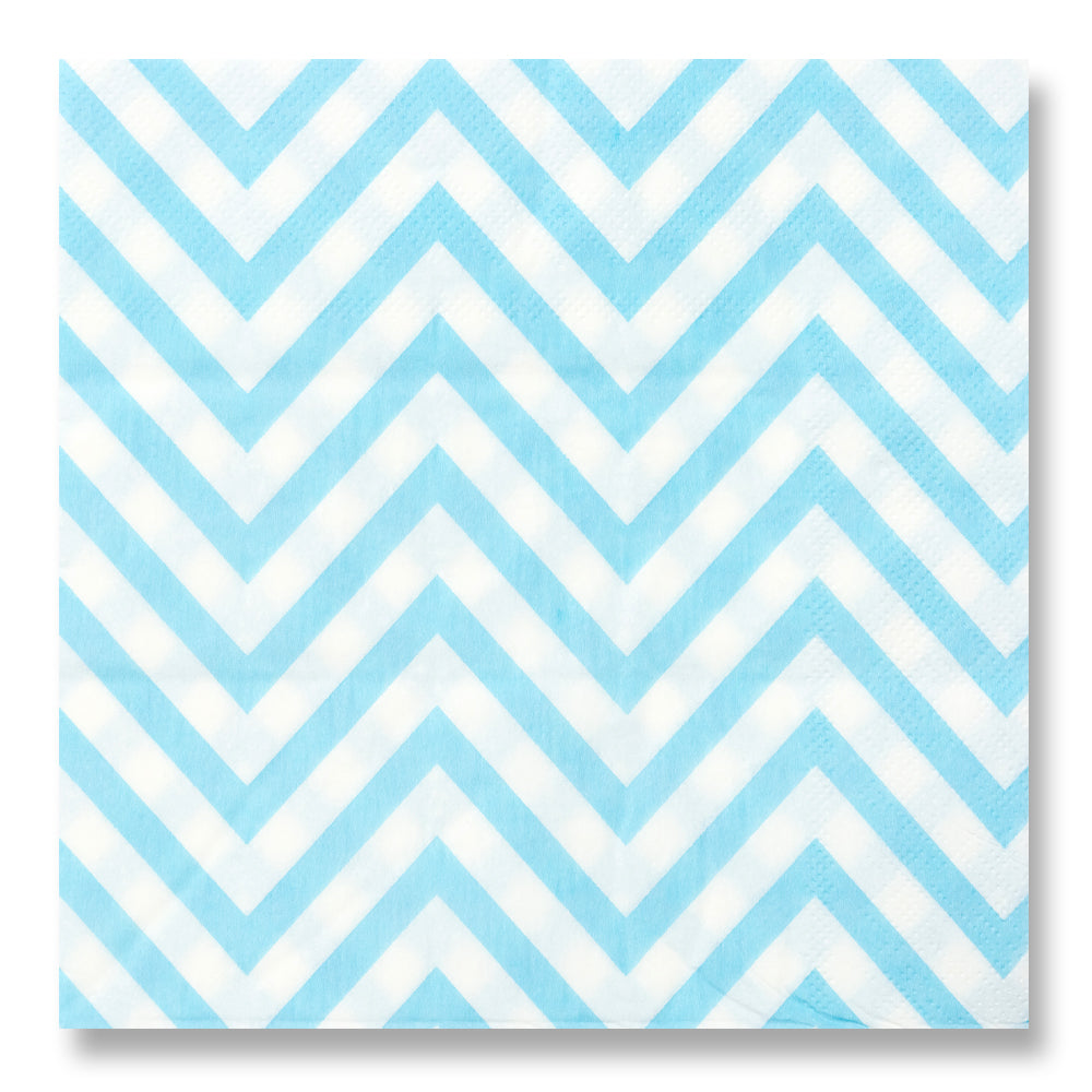 Set of 12 light blue party napkins/ 3 designs available