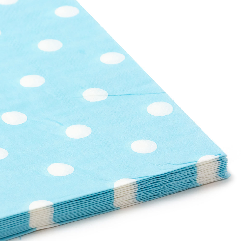 Lot de 12 serviettes de table bleu clair / 3 modèles disponibles