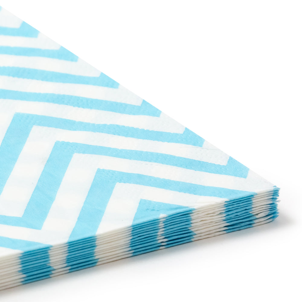 Set of 12 light blue party napkins/ 3 designs available