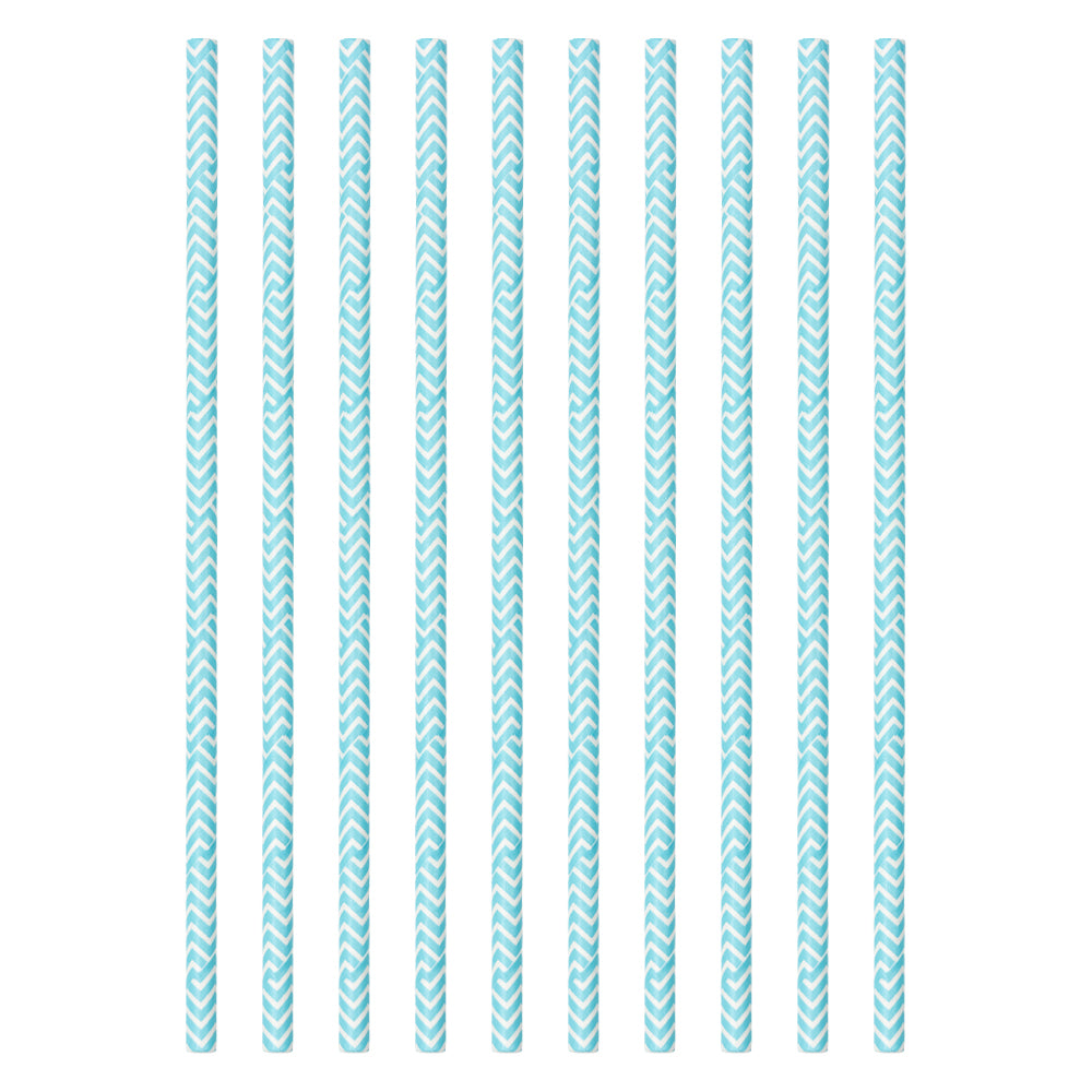 Set of 10 blue party straws