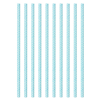 Set of 10 blue party straws