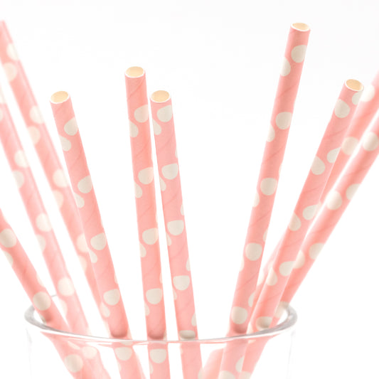 Set of 10 pink party straws