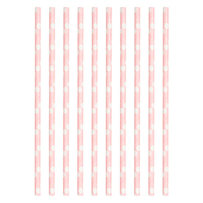 Set of 10 pink party straws