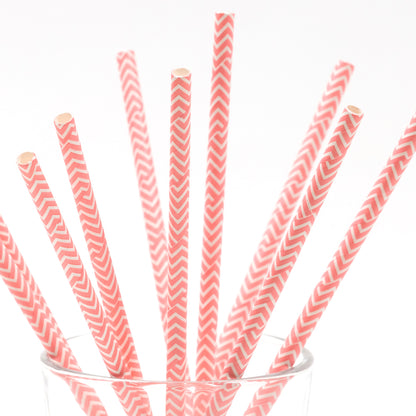 Set of 10 pink party straws