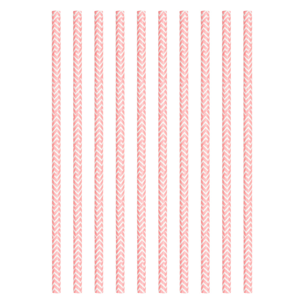 Set of 10 pink party straws