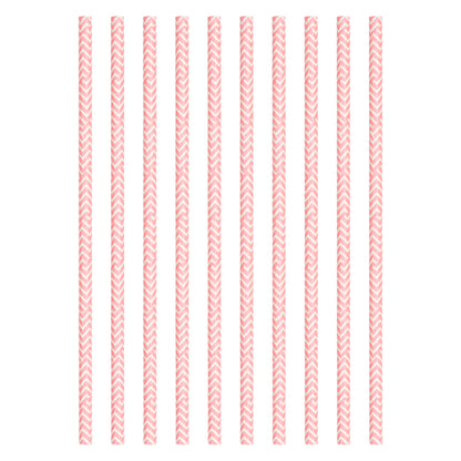 Set of 10 pink party straws