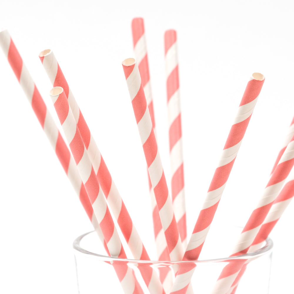 Set of 10 pink party straws