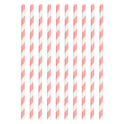 Set of 10 pink party straws