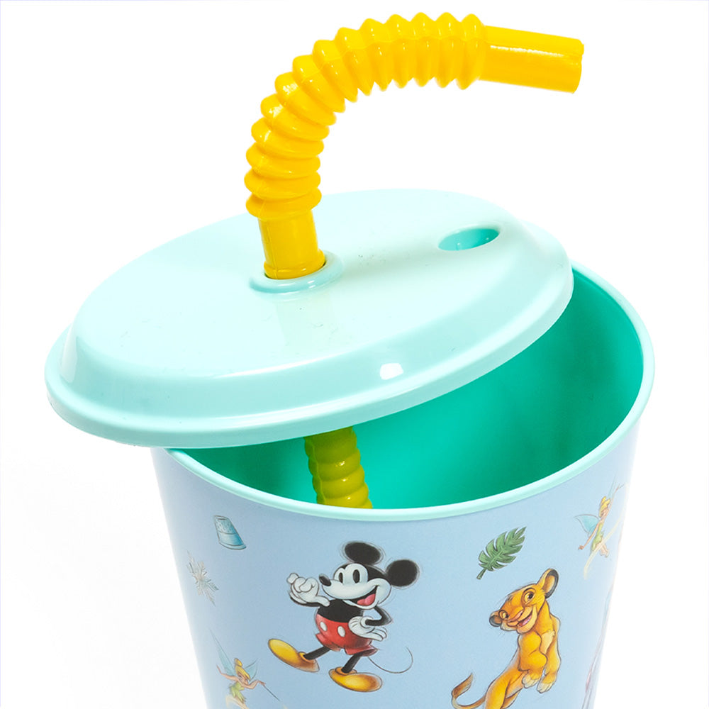 Gobelet enfant réutilisable avec couvercle et paille 430 ml Disney 100