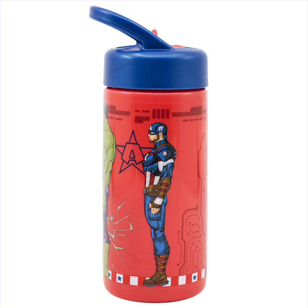 Botella PP Playground 410 ml Avengers Invincible Force / Botella de agua deportiva con pajita y asa incorporada