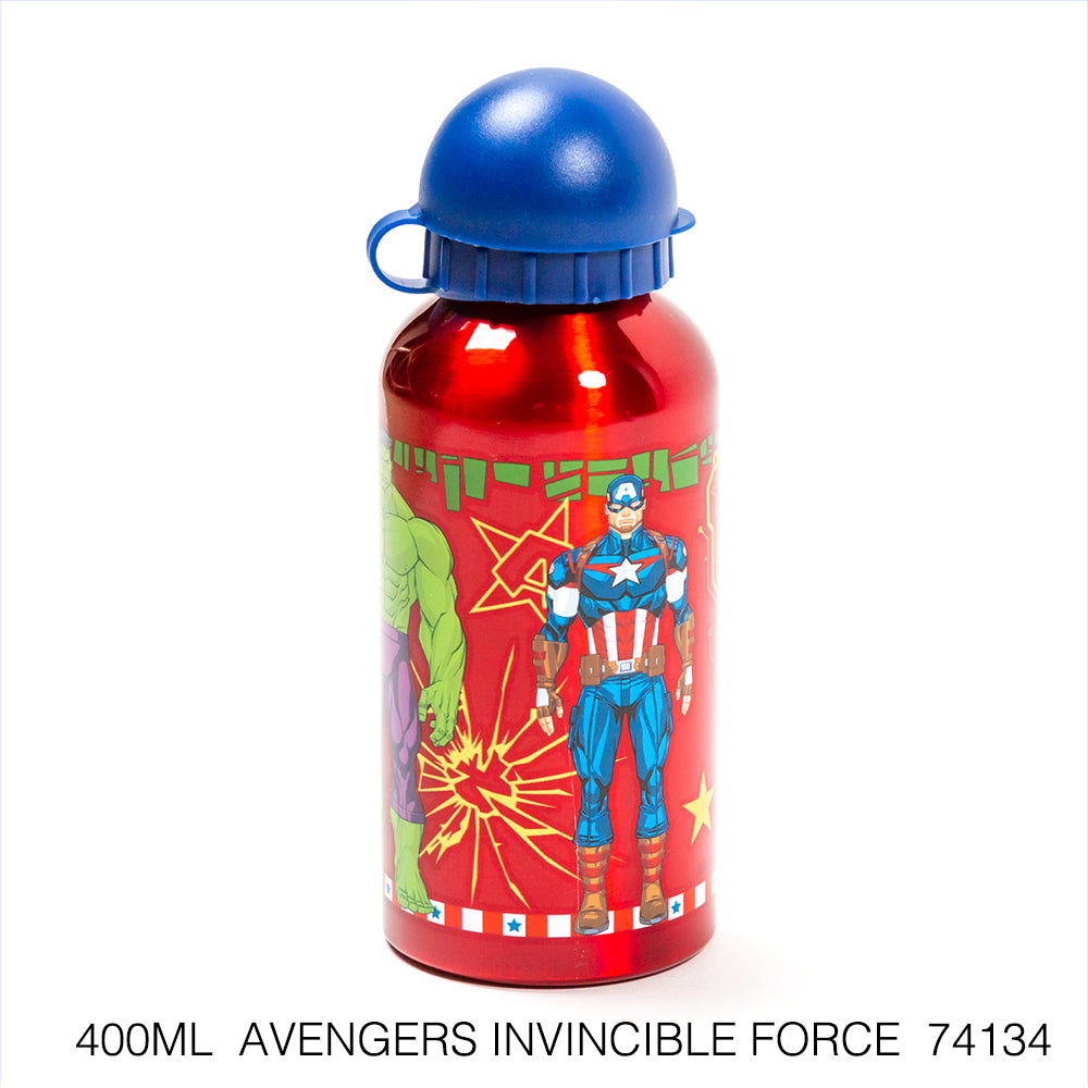 Disney Botella de agua 400 ml de aluminio con boquilla retráctil/ Escuela/Guardería/Varios patrones disponibles - LIMÓN ARTES