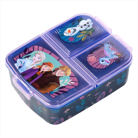 Stor Frozen Trust The Journey Multiple Sandwich Box/ 300 ml with 3 Compartments/ BPA Free/ Children's Lunch Box/School/Nursery