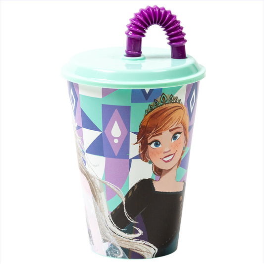 Gobelet réutilisable pour enfants avec couvercle et paille 430 ml Frozen Ice Magic