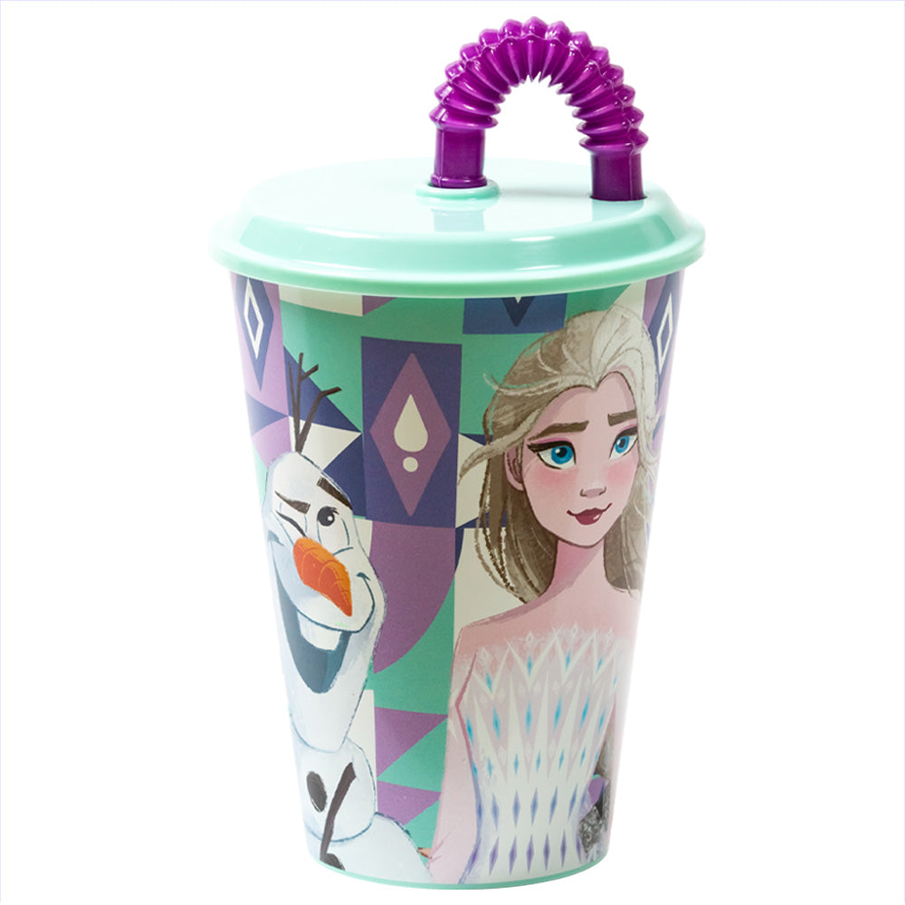 Frozen Ice Magic Reusable Kids Cup with Lid and Straw 430ml