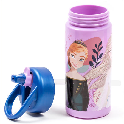 PP Playground Bottle 410 ml Frozen Trust The Journey/ Sports Water Bottle with Straw and Built-in Handle