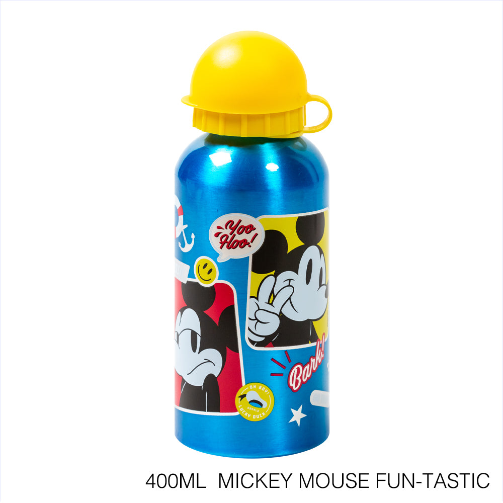 Disney Botella de agua 400 ml de aluminio con boquilla retráctil/ Escuela/Guardería/Varios patrones disponibles - LIMÓN ARTES