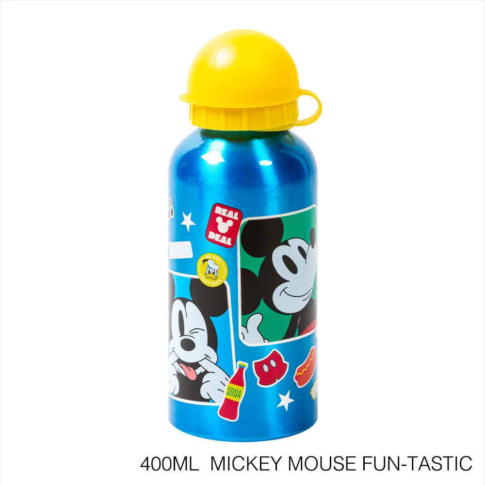 Disney Botella de agua 400 ml de aluminio con boquilla retráctil/ Escuela/Guardería/Varios patrones disponibles - LIMÓN ARTES