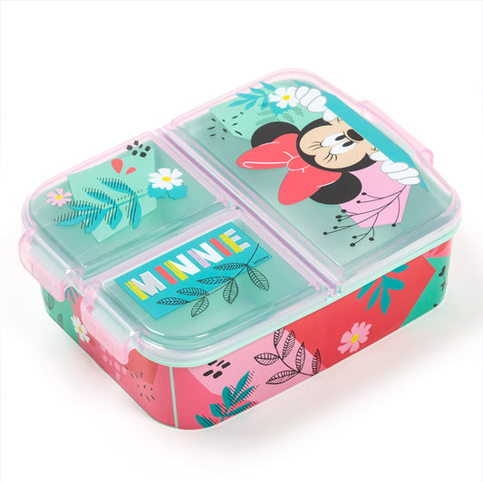 Stor Boîte à sandwich multiple Minnie Mouse/ 300 ml avec 3 compartiments/ Sans BPA/ Boîte à lunch pour enfants/École/Crèche