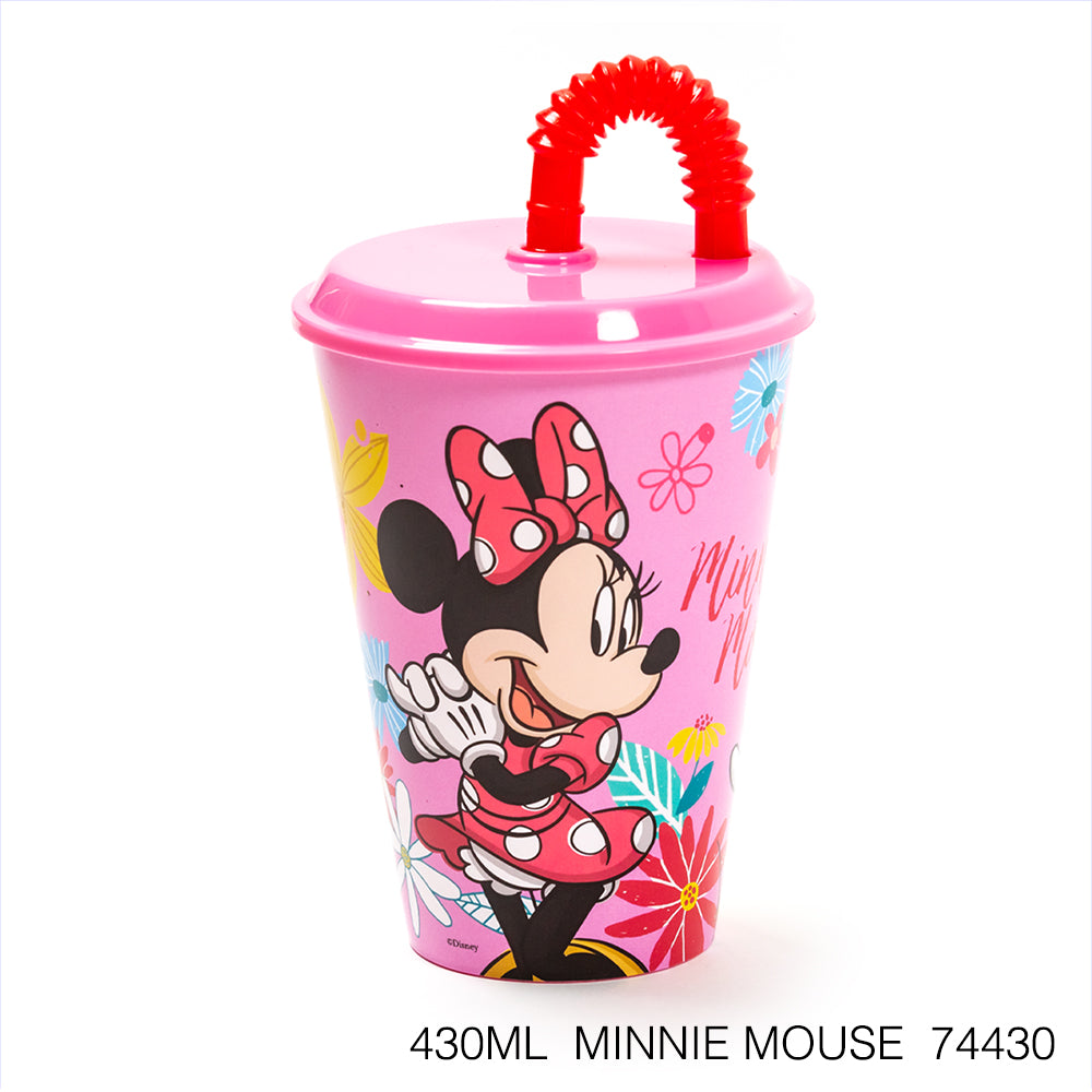 Vaso infantil reutilizable con tapa y pajita de 430 ml Serie Disney Stor - LIMÓN ARTES