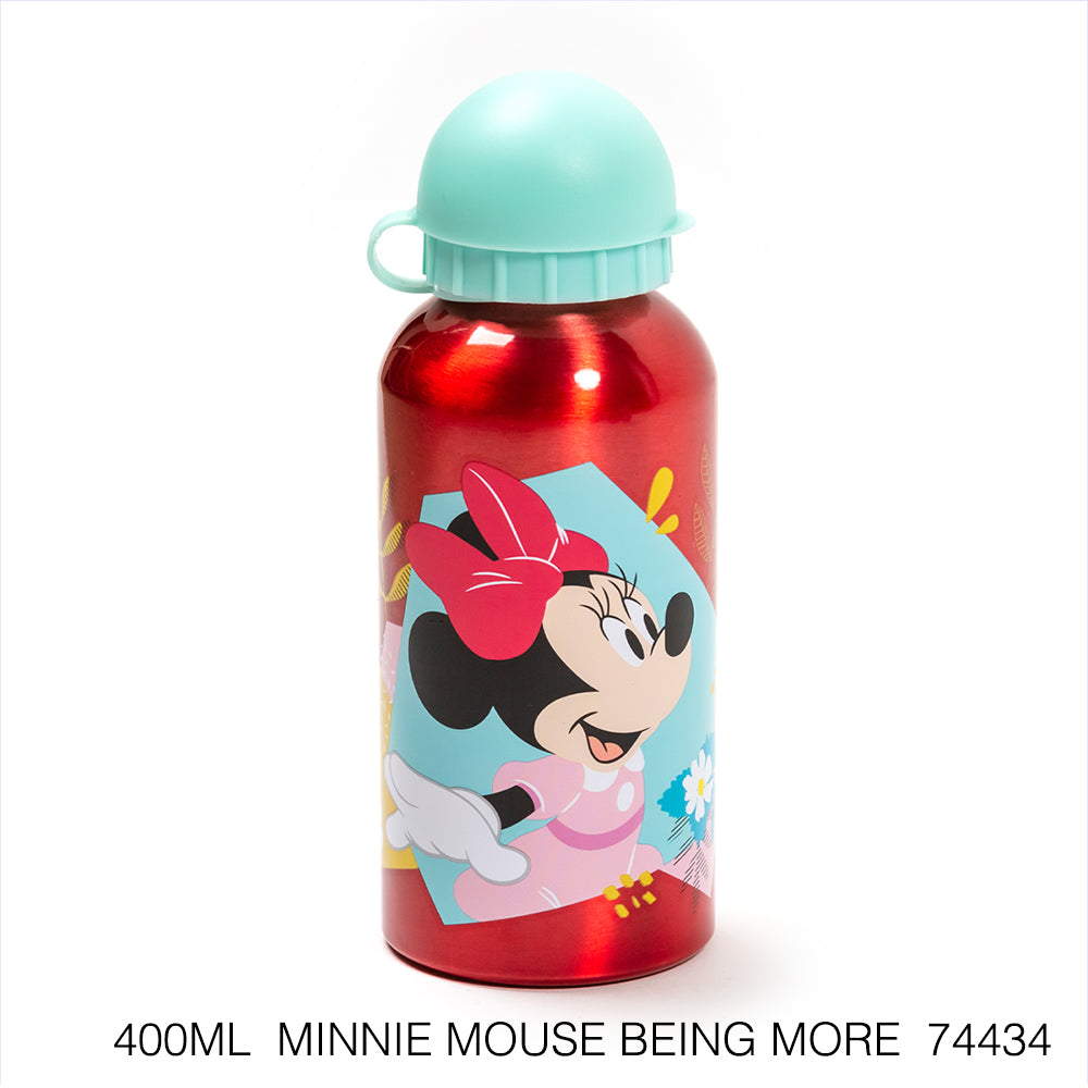 Disney Botella de agua 400 ml de aluminio con boquilla retráctil/ Escuela/Guardería/Varios patrones disponibles - LIMÓN ARTES