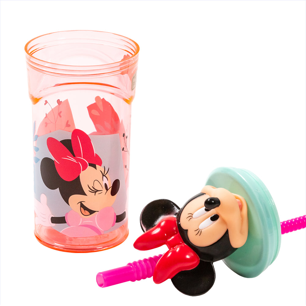 Vaso Infantil Reutilizable con figurita 3D/ Con Pajita y Tapa/ Capacidad de 360 ml/ Varios colores disponibles