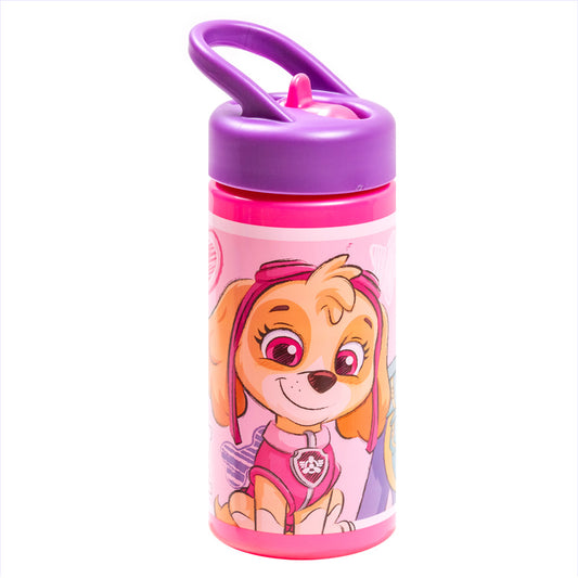 Botella PP Playground 410 ml Paw Patrol Girl/ Botella de agua deportiva con pajita y asa incorporada