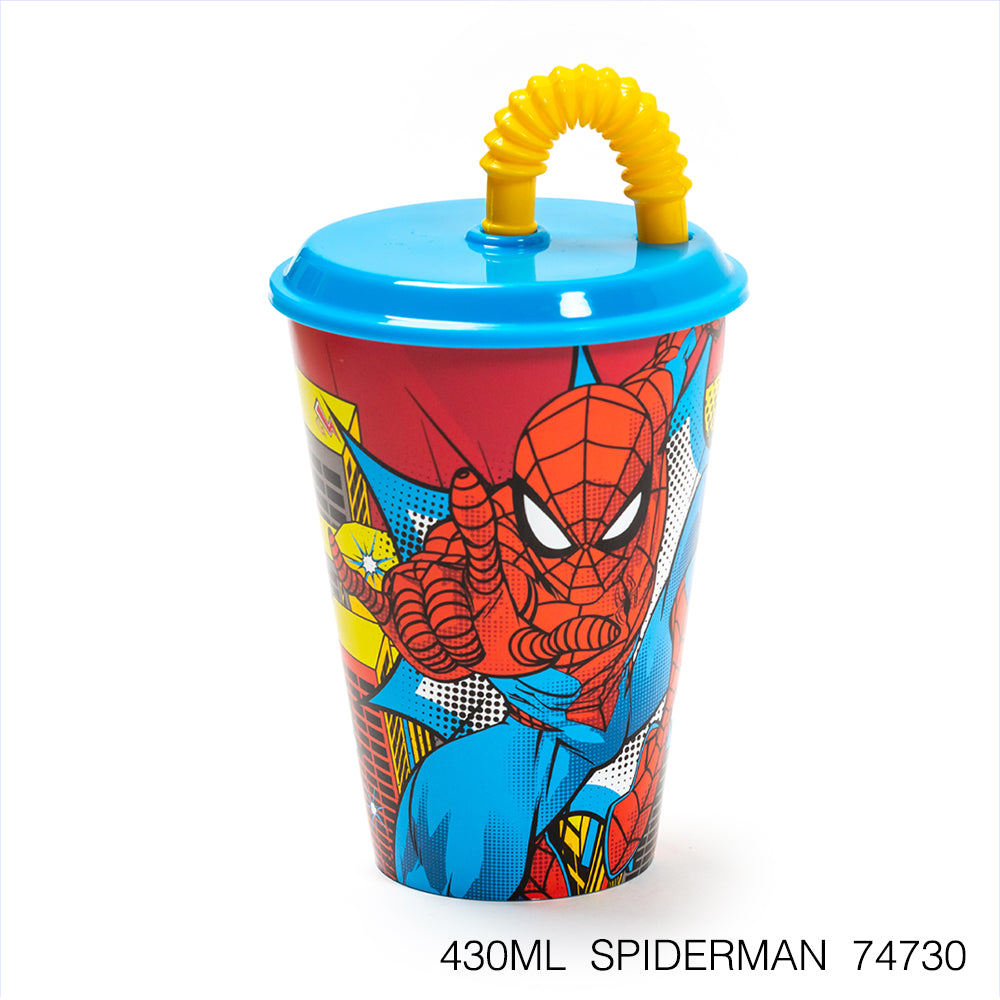 Vaso infantil reutilizable con tapa y pajita de 430 ml Serie Disney Stor - LIMÓN ARTES