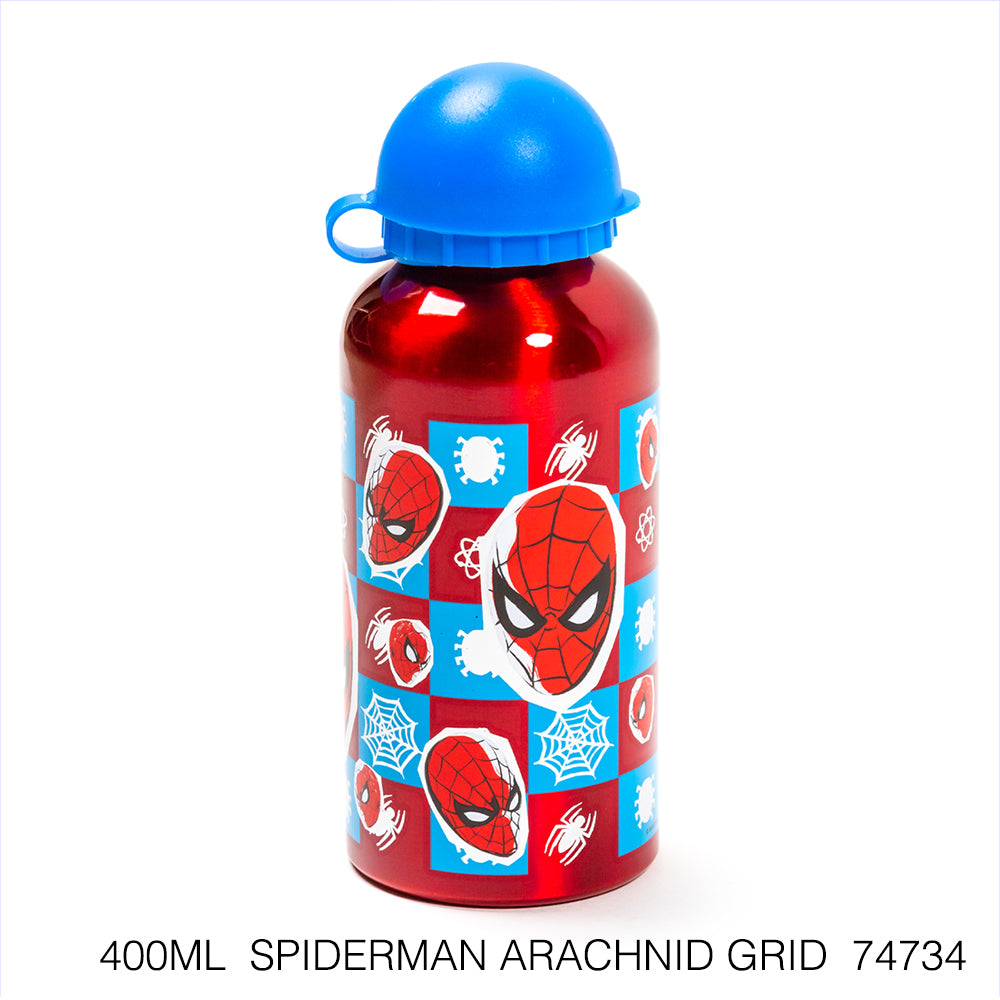 Disney Botella de agua 400 ml de aluminio con boquilla retráctil/ Escuela/Guardería/Varios patrones disponibles - LIMÓN ARTES