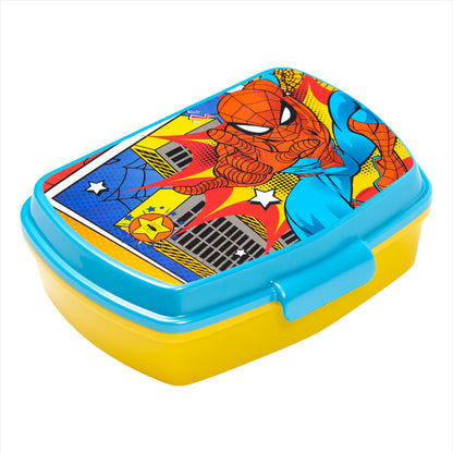 Boîte à sandwich rectangulaire Stor Spiderman/ Sans BPA/ Boîte à lunch enfant/École/Garderie