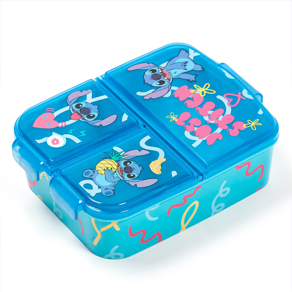 Stor Sandwichera múltiple Stitch/ 300 ml con 3 Compartimentos/ Libre de BPA/ Fiambrera niños/Escuela/Guardería