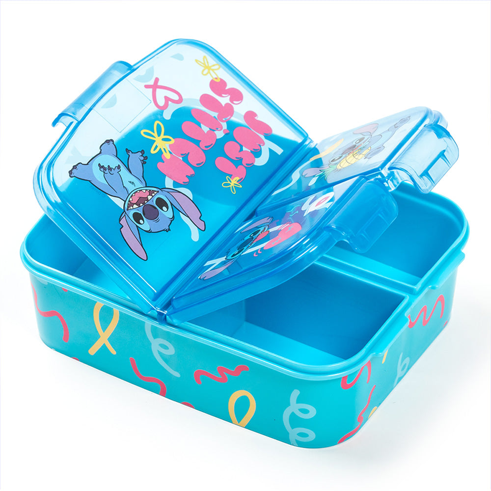 Stor Sandwichera múltiple Stitch/ 300 ml con 3 Compartimentos/ Libre de BPA/ Fiambrera niños/Escuela/Guardería