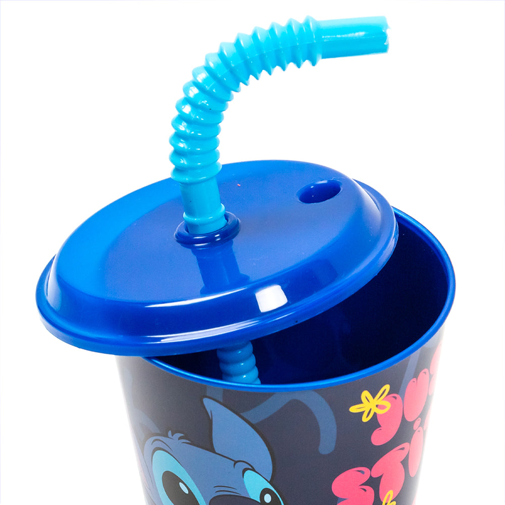 Vaso infantil reutilizable con tapa y pajita de 430 ml Serie Disney Stor - LIMÓN ARTES