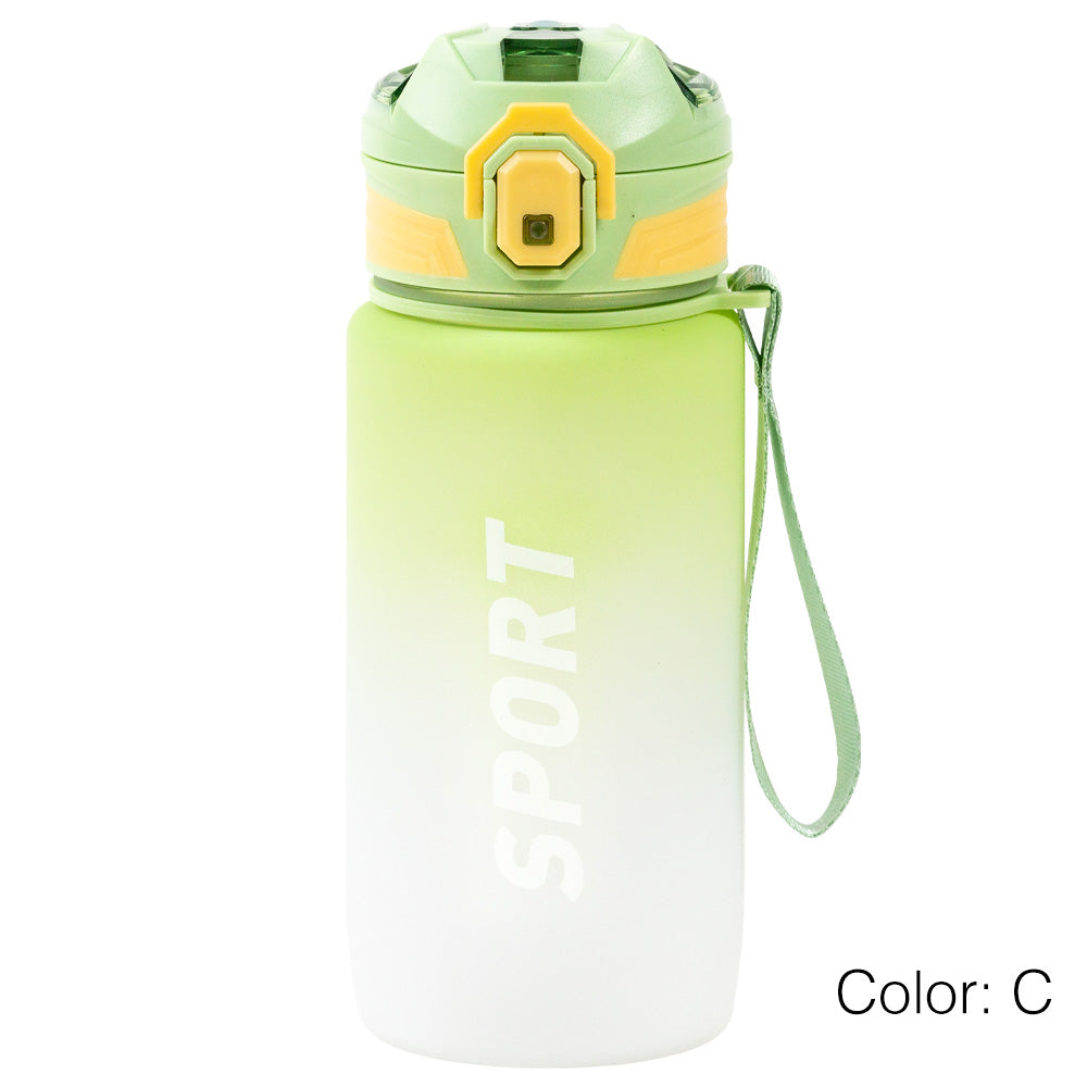 Multicolor Water Sport Bottle with Lid and Straw 600ml Bewinner