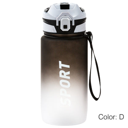 Multicolor Water Sport Bottle with Lid and Straw 600ml Bewinner