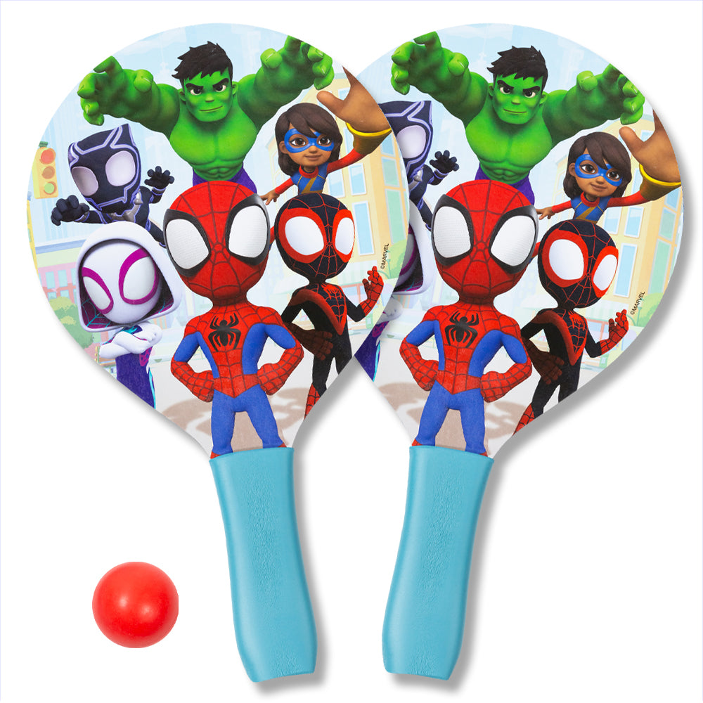 Lot de 2 pelles de plage Spidey en bois avec ballon 32x18,5cm