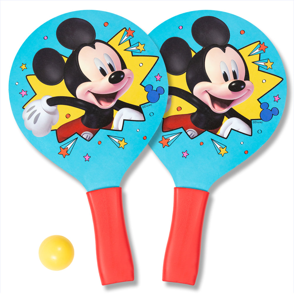 Juego de 2 Mickey Palas de playa madera con pelota 32x18,5cm